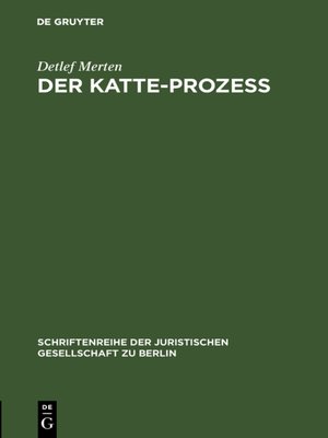 cover image of Der Katte-Prozeß
